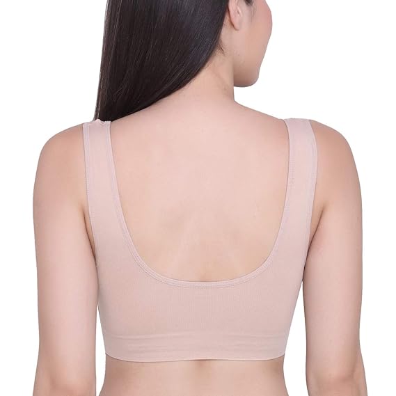 GLAMORAS Women’s Sports Bra – Nylon Elastane, Lightly Padded, Non-Wired, U-Back Design